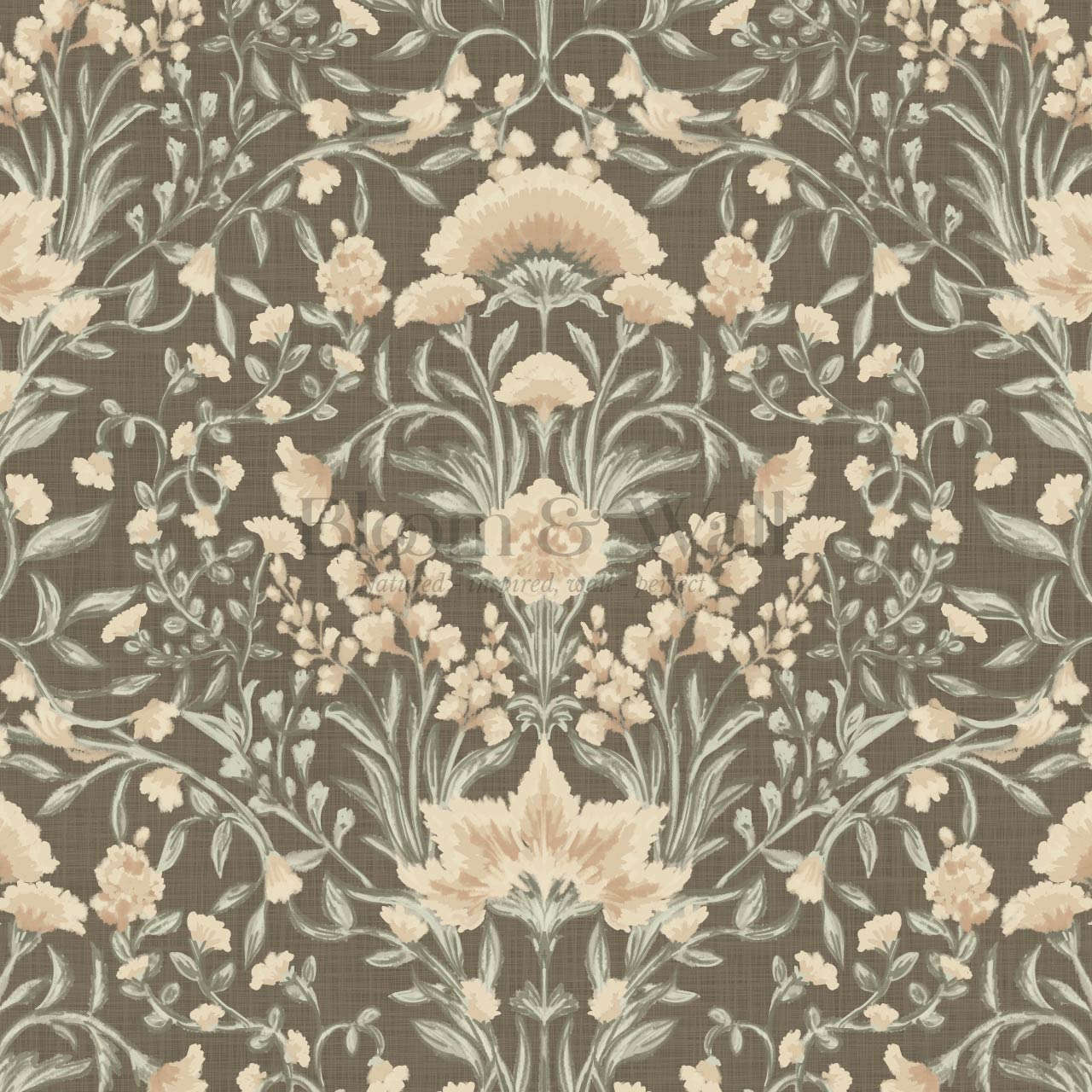 Romy Cottage Vines Autumn Drab Wallpaper