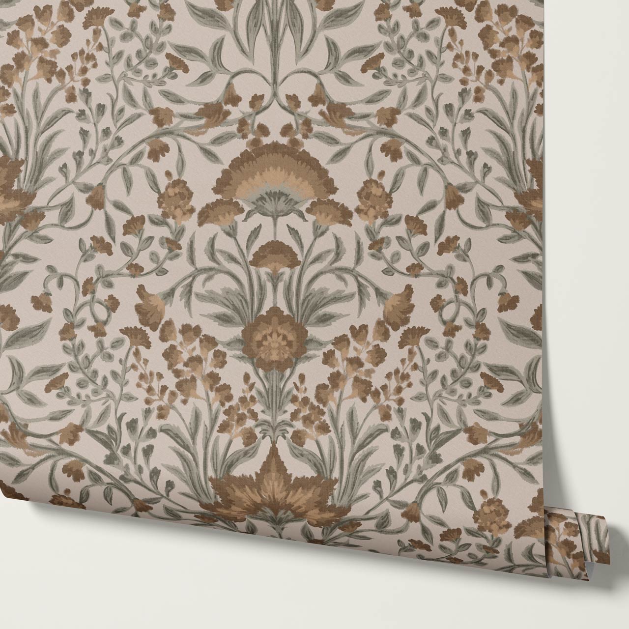 Romy Cottage Vines Autumn Brown Wallpaper