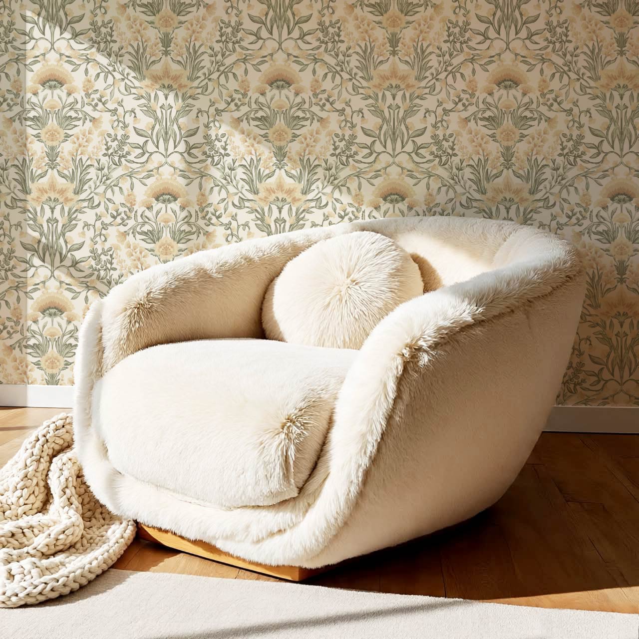 Romy Cottage Vines Autumn Almond Wallpaper