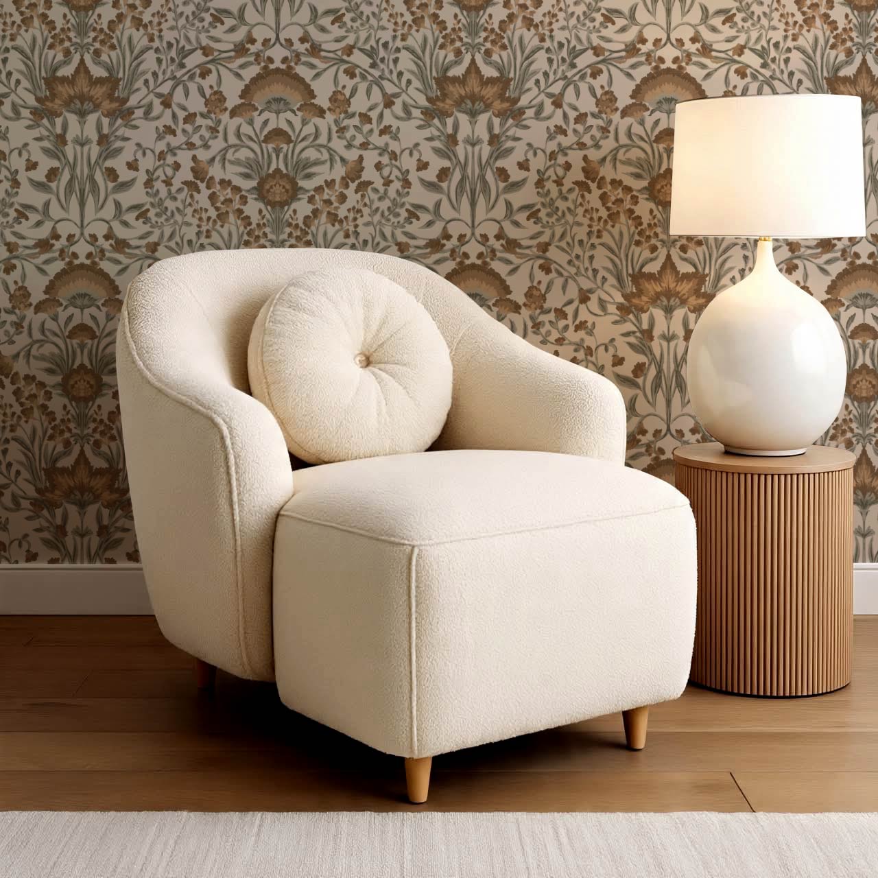 Romy Cottage Vines Autumn Brown Wallpaper