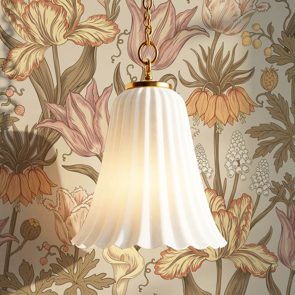 Rosa Tulips Autumn Beige Honey Wallpaper