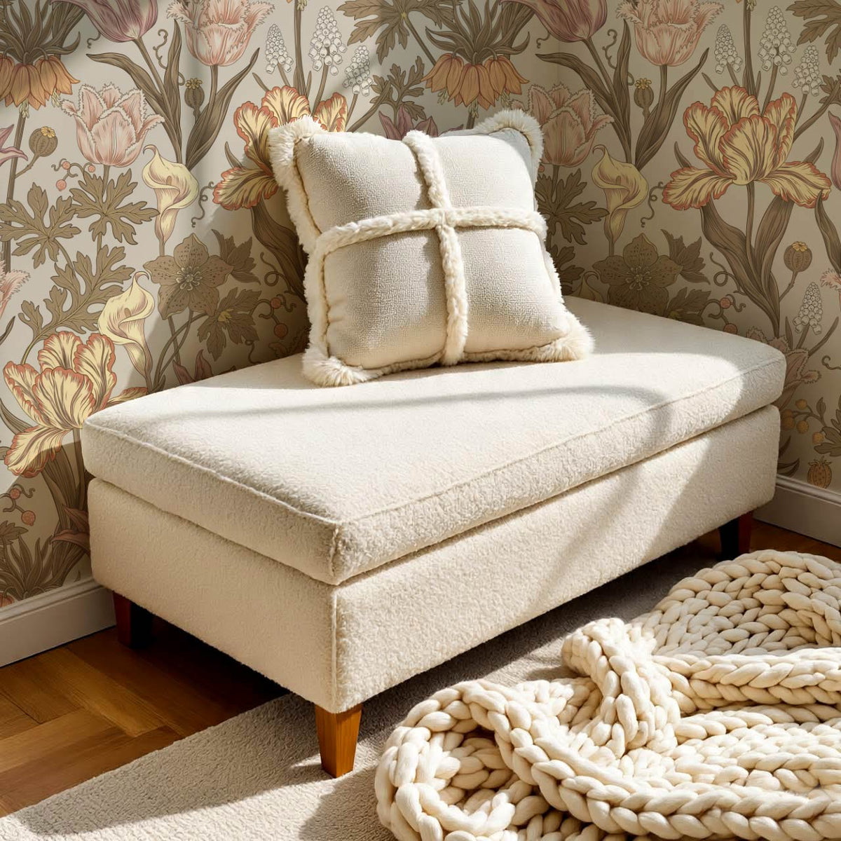 Rosa Tulips Autumn Beige Honey Wallpaper