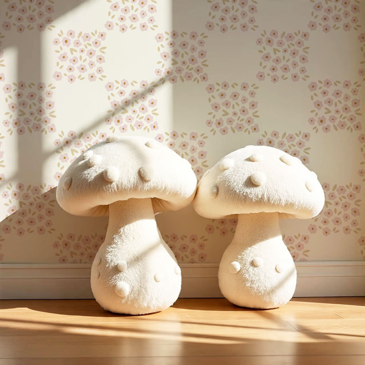 Rosalie Floral Checkerboard Soft Pink Wallpaper