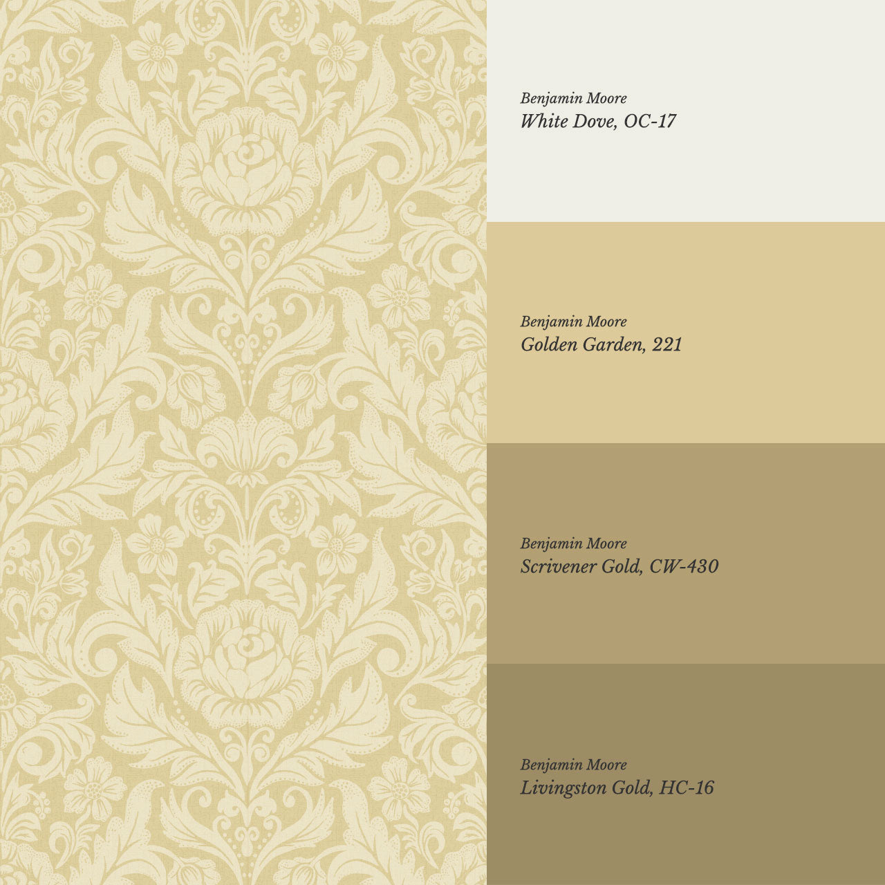 Rosalind Arya Versailles Damask Gold Wallpaper