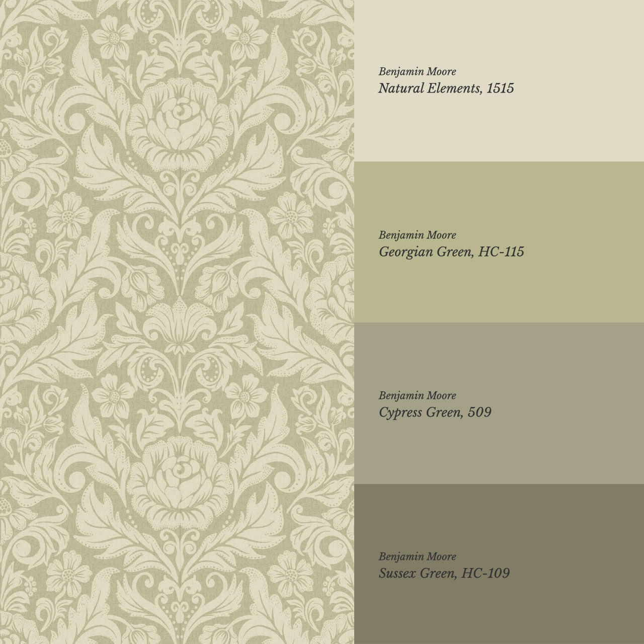 Rosalind Arya Versailles Damask Sage Wallpaper