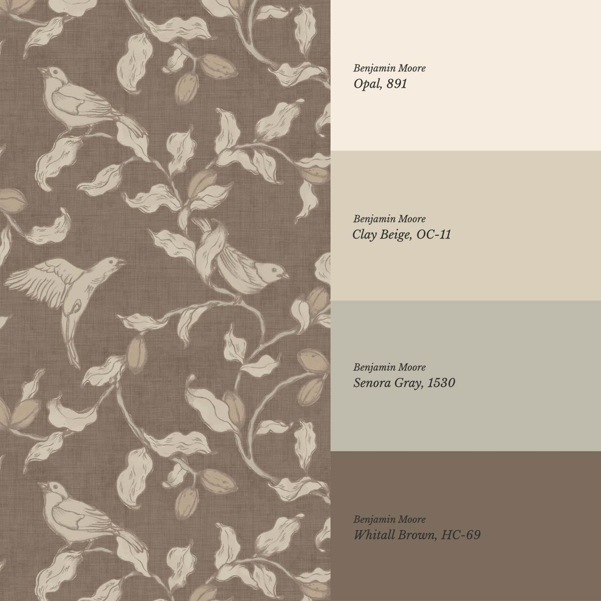 Rosallia Birdsong Branches Sandstone Beige Wallpaper
