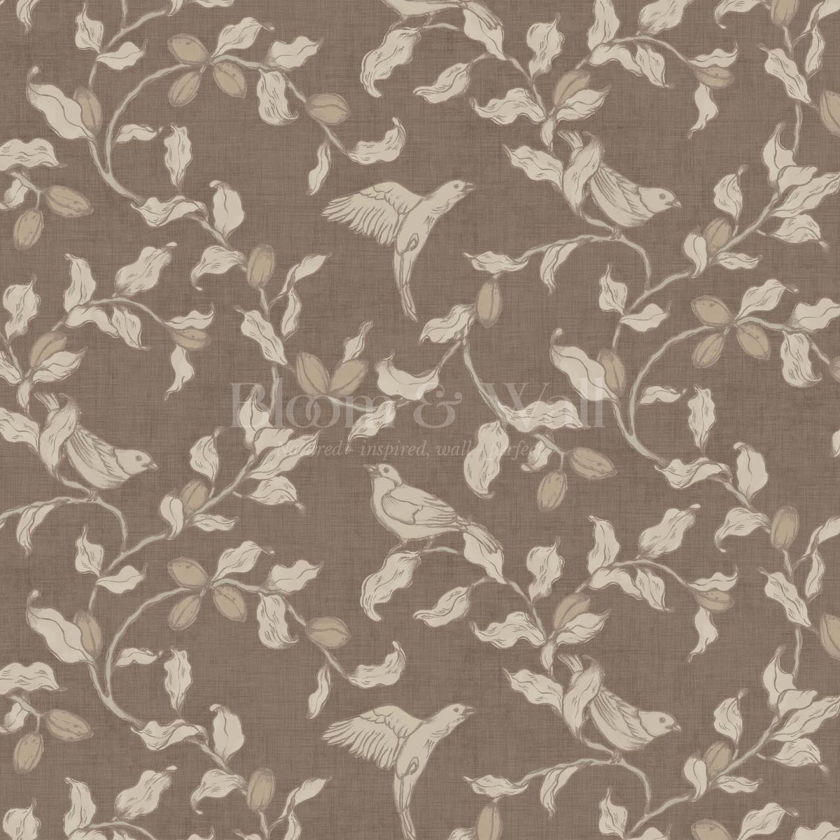 Rosallia Birdsong Branches Sandstone Beige Wallpaper