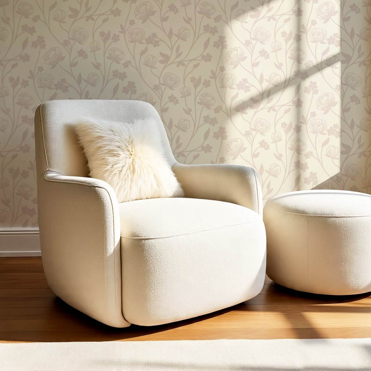 Rosario Delicate Blooms Butter Blush Wallpaper