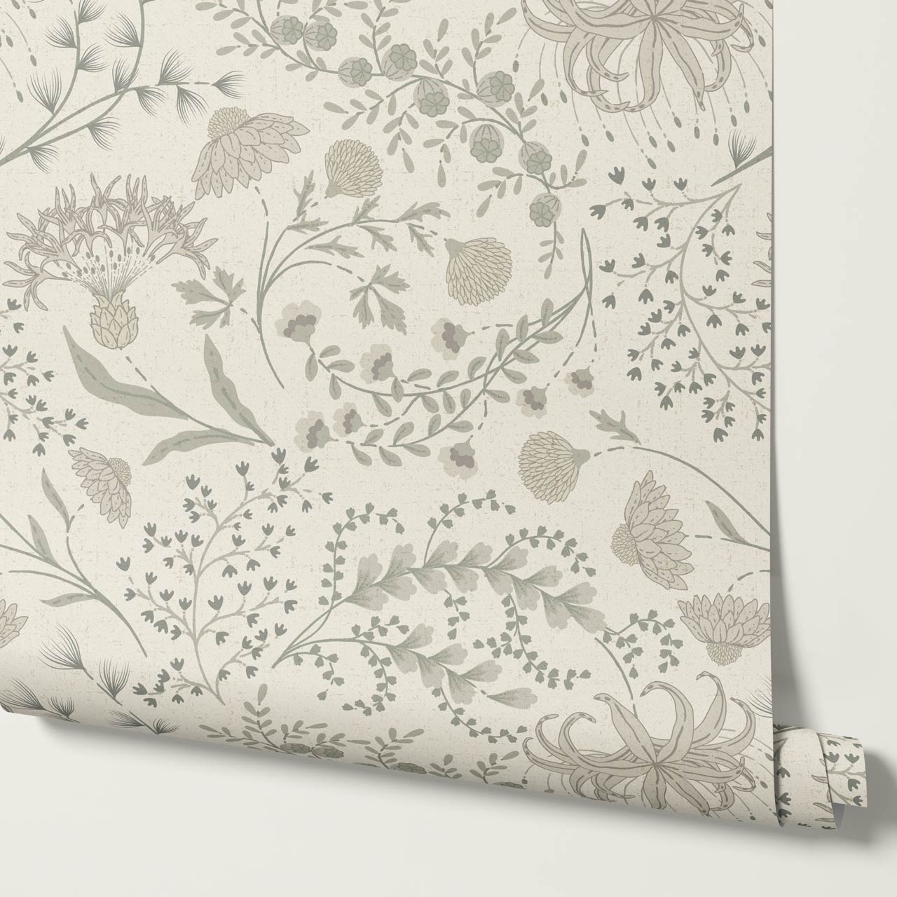 Rosette Nostalgic Wildflower Meadow Neutral Beige Wallpaper