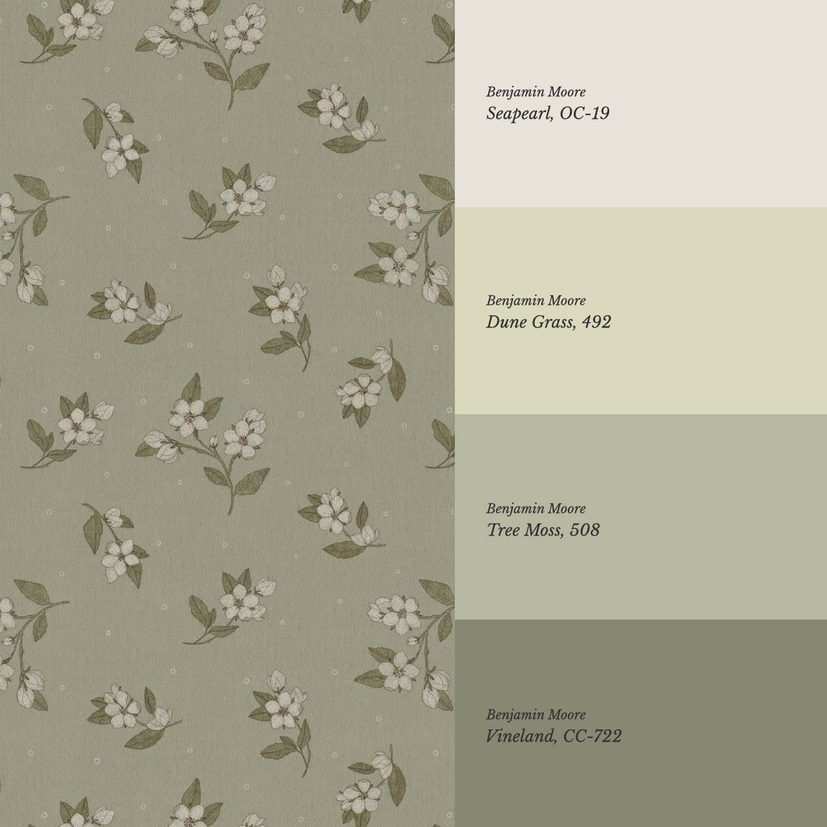 Rosina Apple Grove Olive Moss Wallpaper
