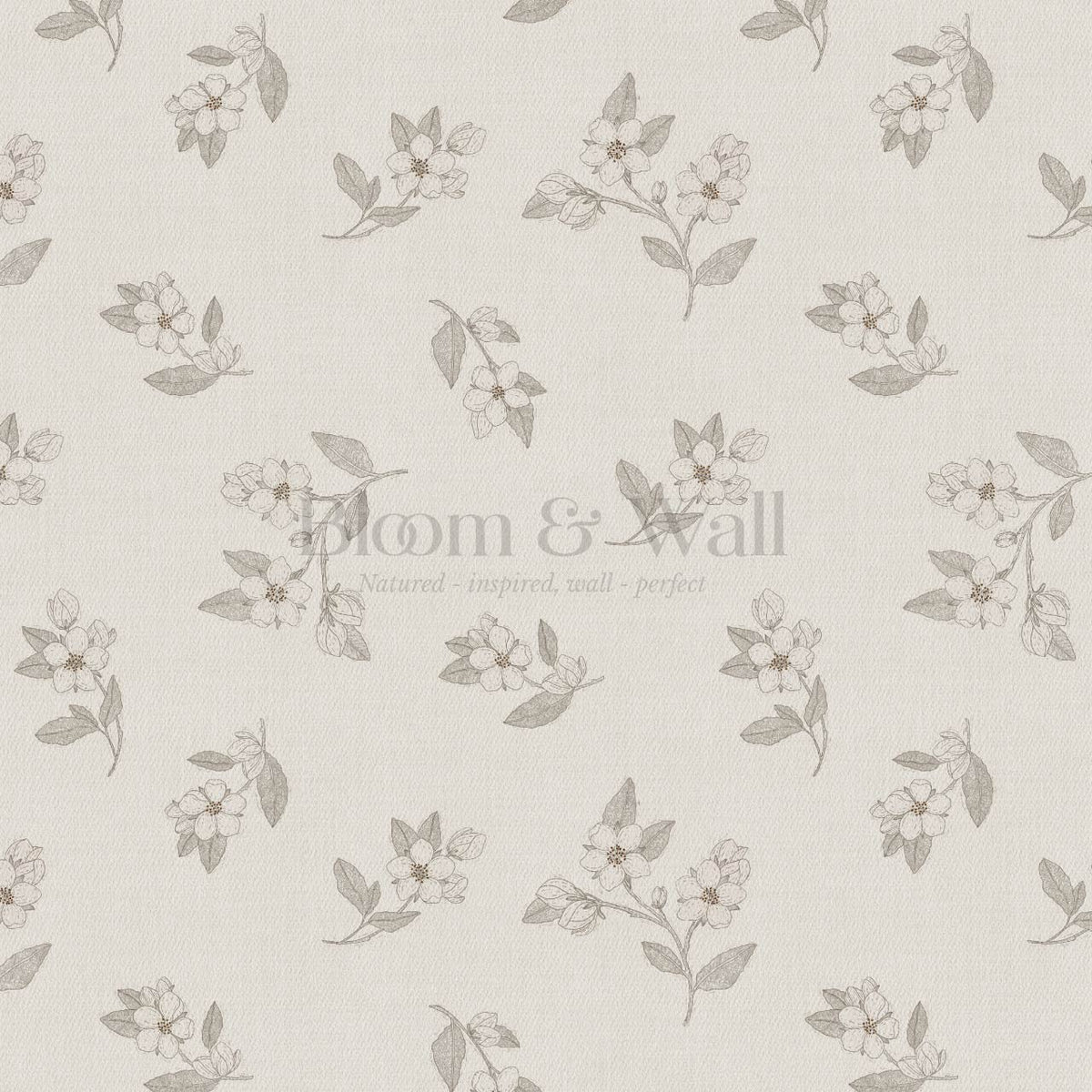 Rosina Apple Grove Neutral Beige Gray Wallpaper