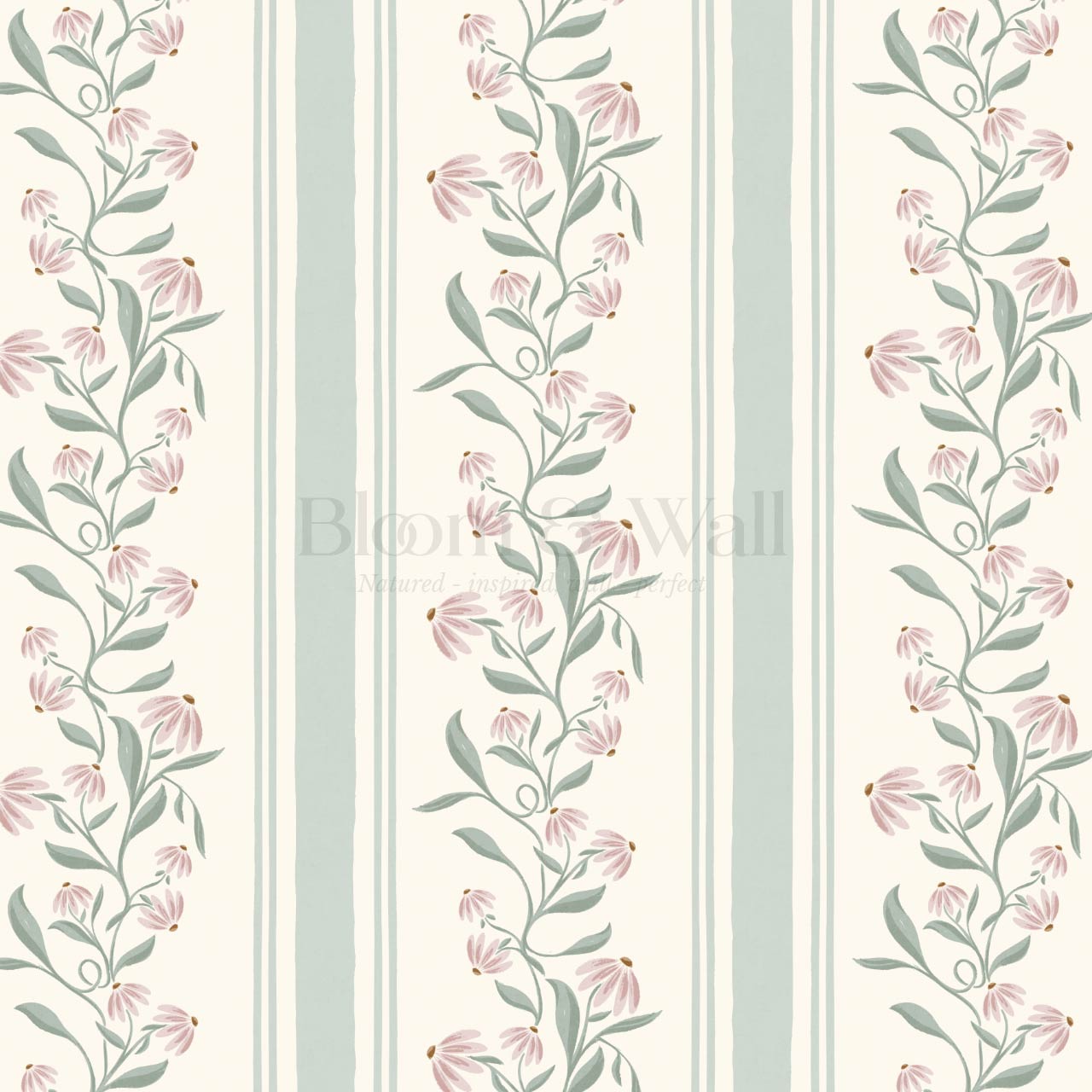 Rumi Climbing Coneflowers Butter Sage Wallpaper