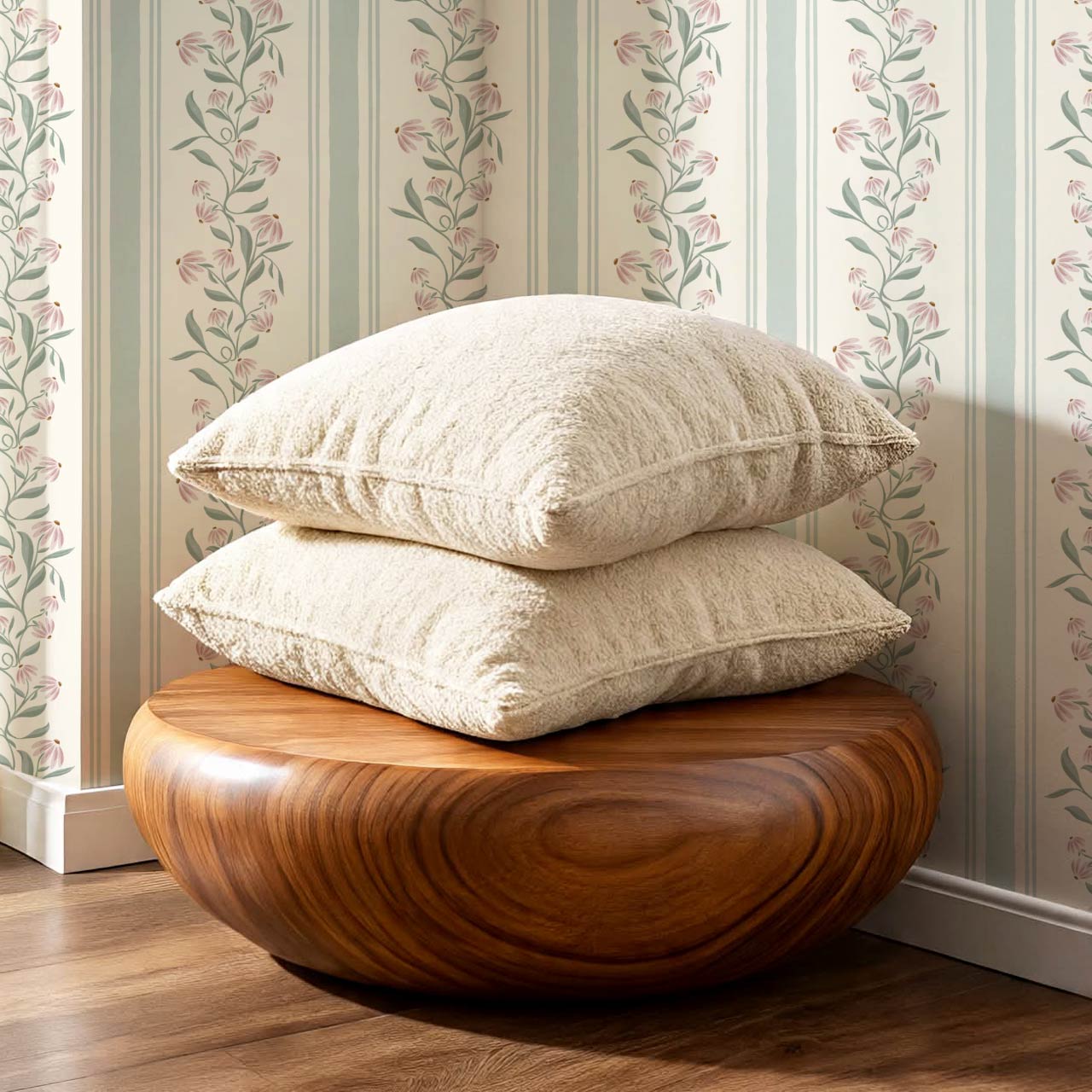 Rumi Climbing Coneflowers Butter Sage Wallpaper