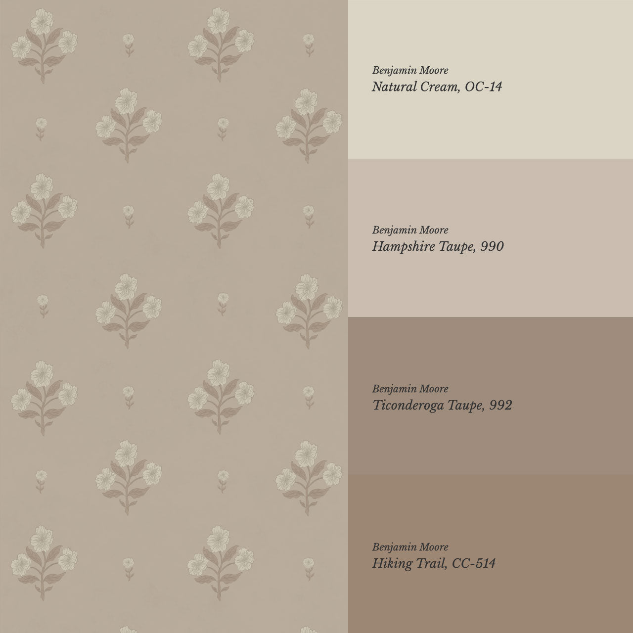 Rylee Keepsake Florals Warm Sand Wallpaper