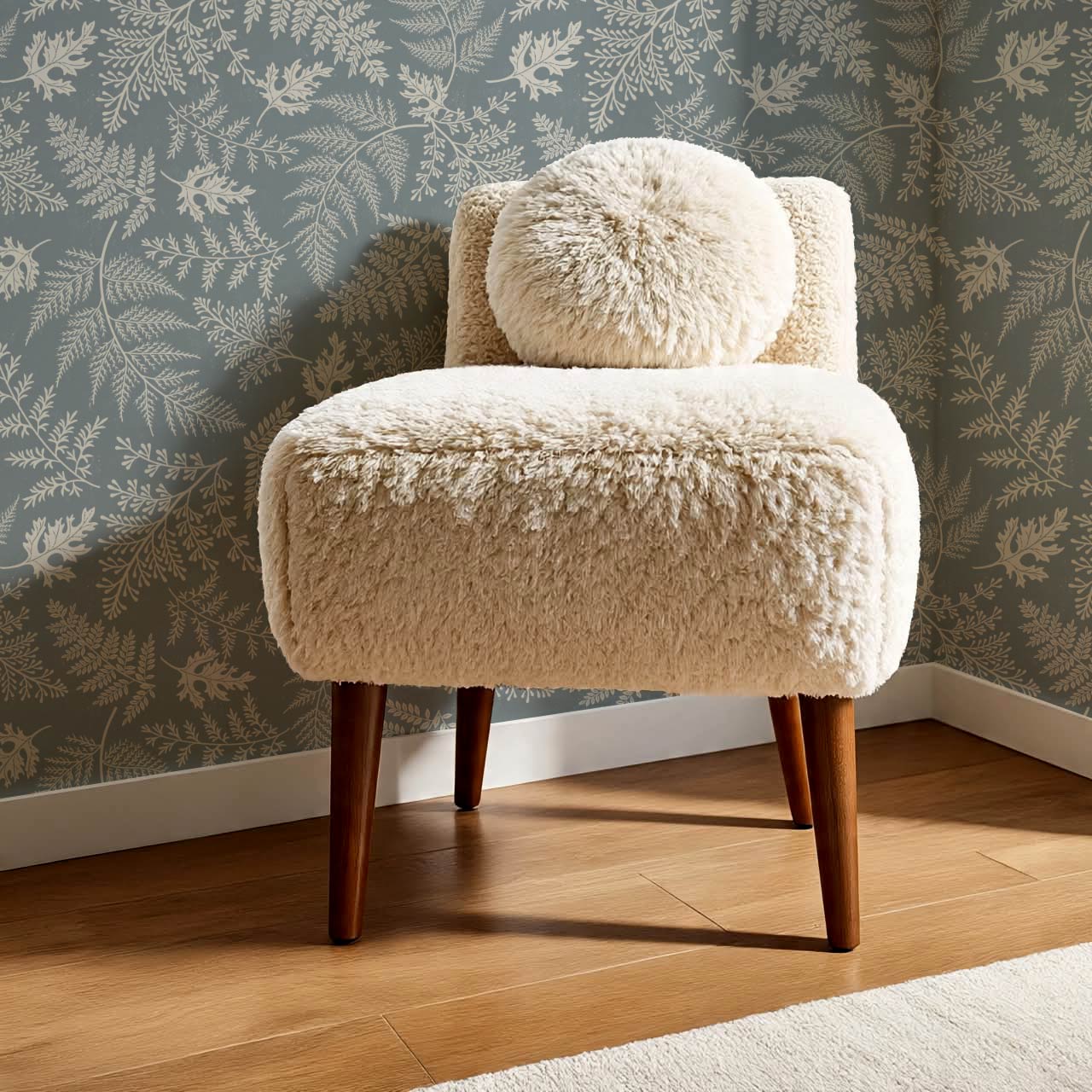 Sabela Woodland Ferns Sea Glass Ivory Wallpaper
