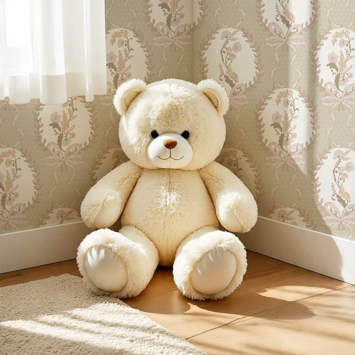 Saioa Rosie Posie Taupe Cream Plum Wallpaper