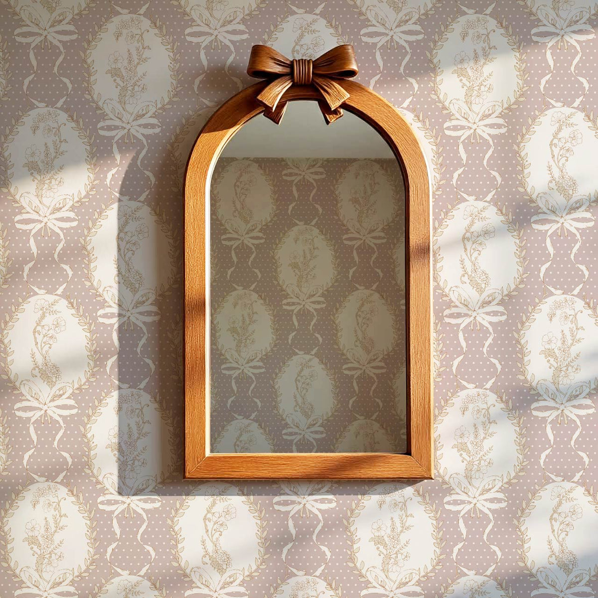 Saioa Rosie Posie Mauve Cream Beige Wallpaper