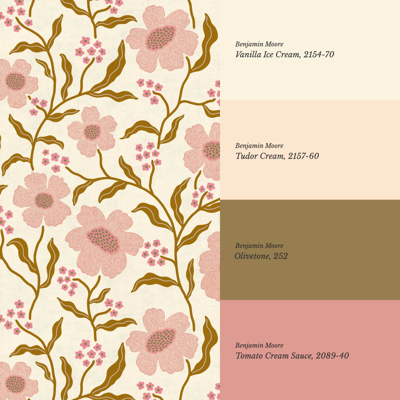 Salma Bloomery Vines Pastel Blush Wallpaper