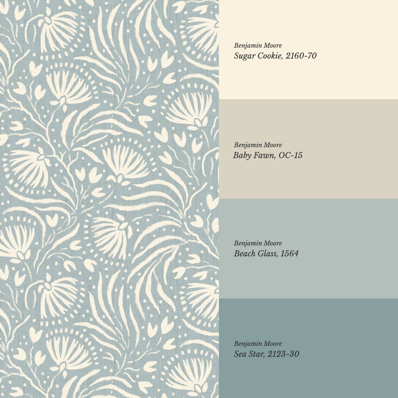 Salome Botanical Silhouettes Sea Glass Cream Wallpaper