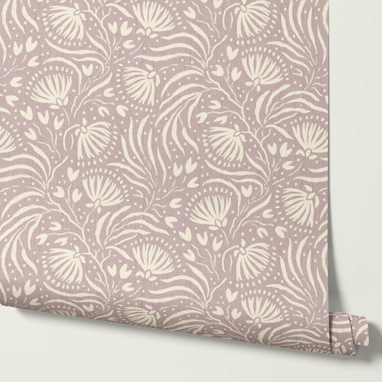Salome Botanical Silhouettes Mauve Cream Wallpaper