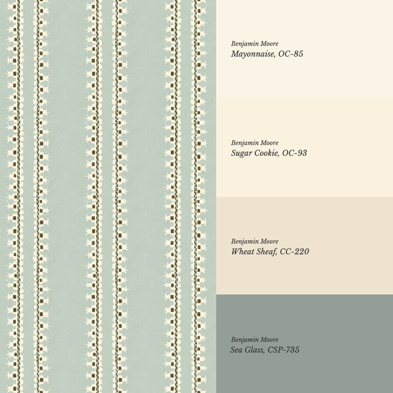 Salvadora Folk Stripes Mint Cream Wallpaper