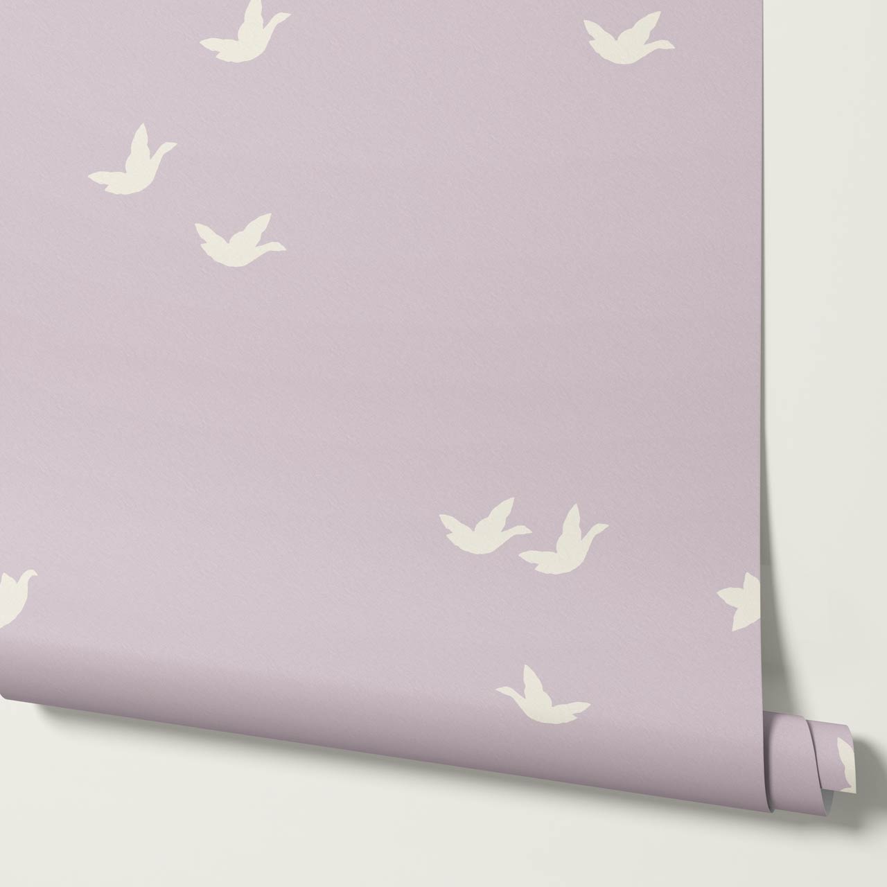 Sandra Quiet Flight Pearl Lilac Wallpaper