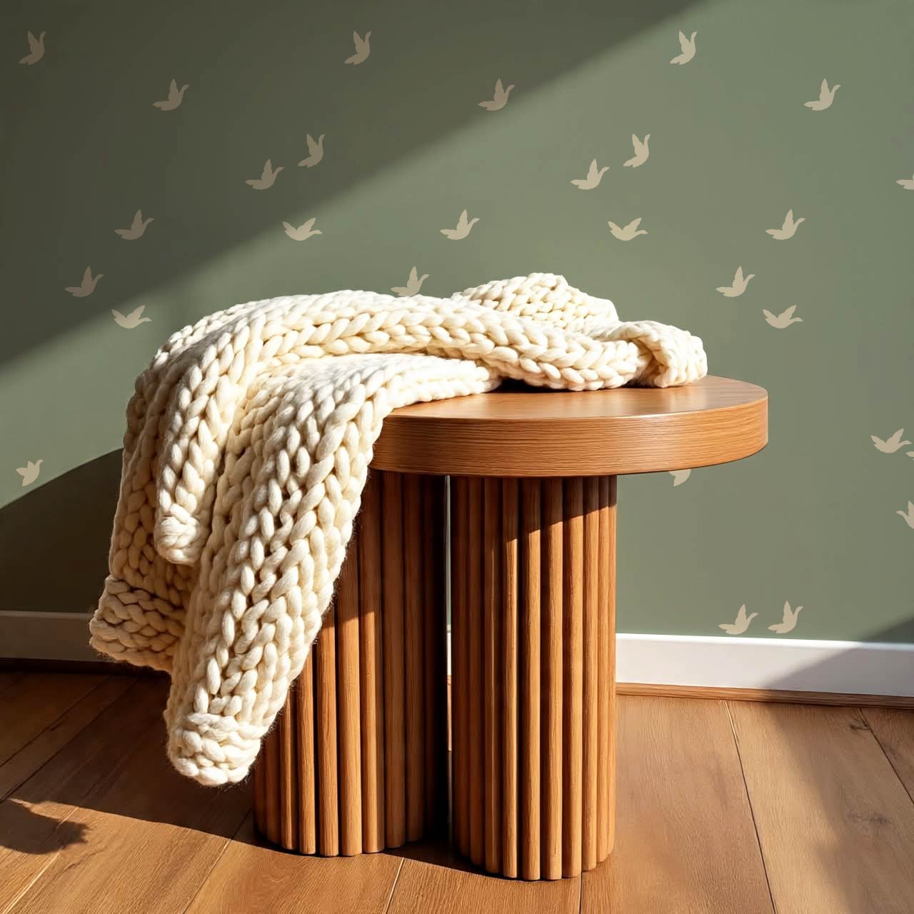 Sandra Quiet Flight Sage Beige Wallpaper