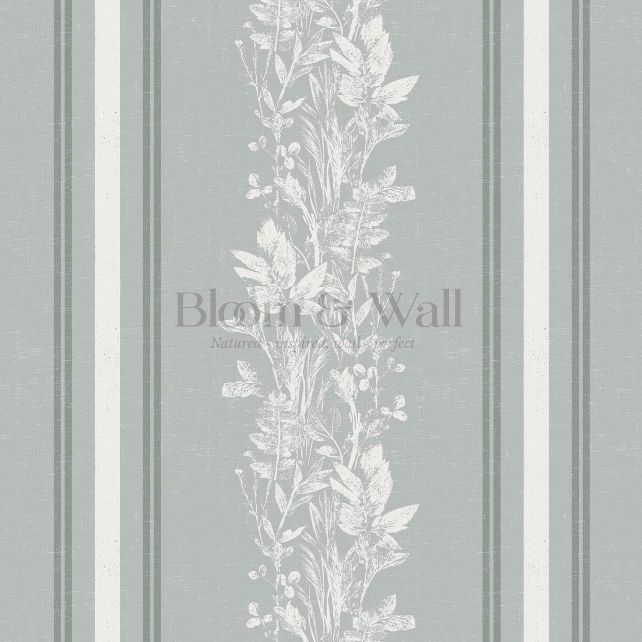Sarai Wildflower Wide Stripes Sea Glass Wallpaper