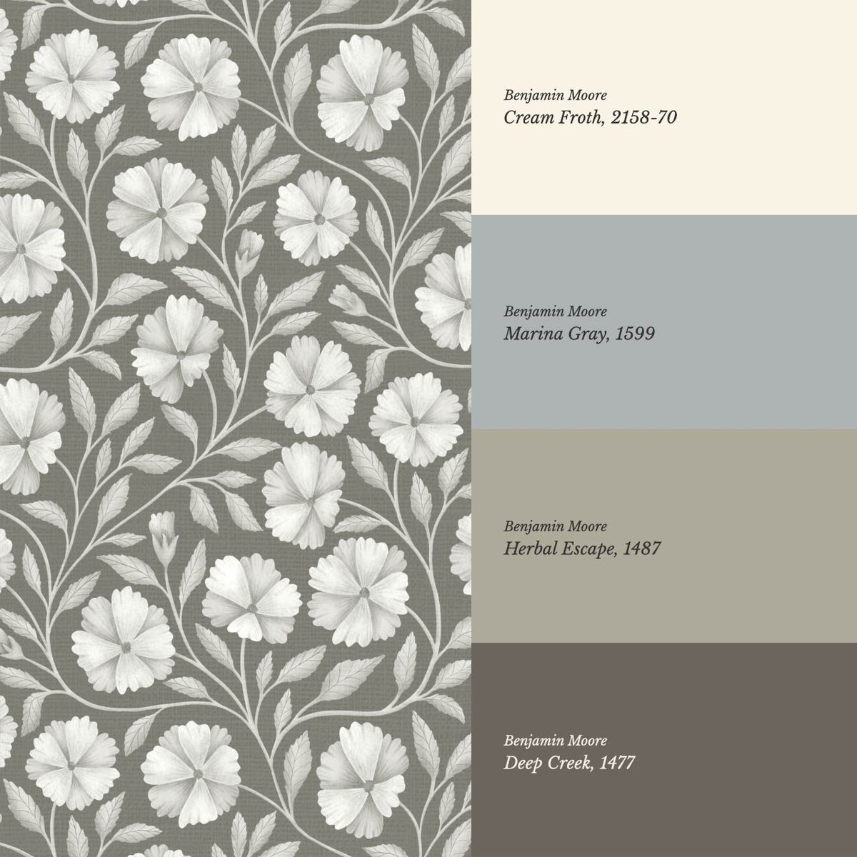 Sarra Cosmos Deep Olive Gray Wallpaper