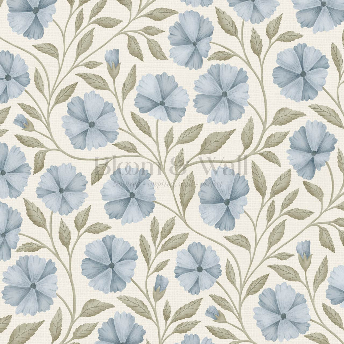 Sarra Cosmos Ivory Blue Wallpaper