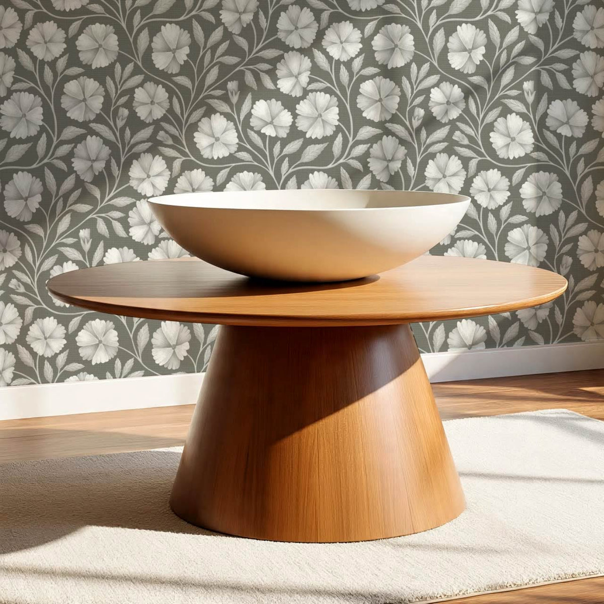 Sarra Cosmos Deep Olive Gray Wallpaper