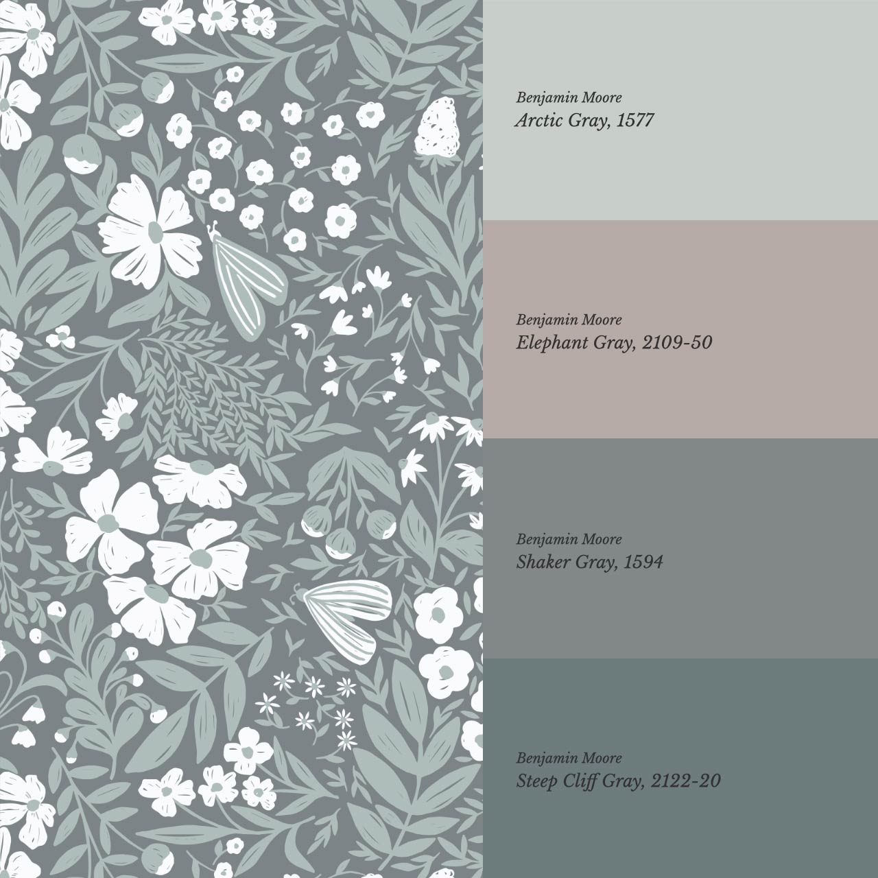 Savannah Garden Grove Slate Teal Wallpaper