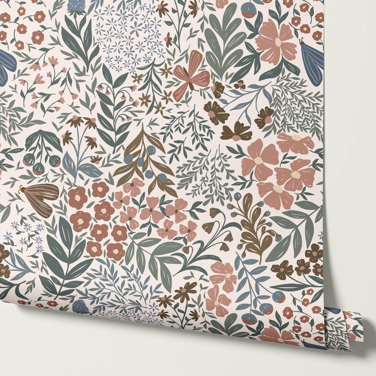 Savannah Garden Grove Floral Cream Earth Wallpaper