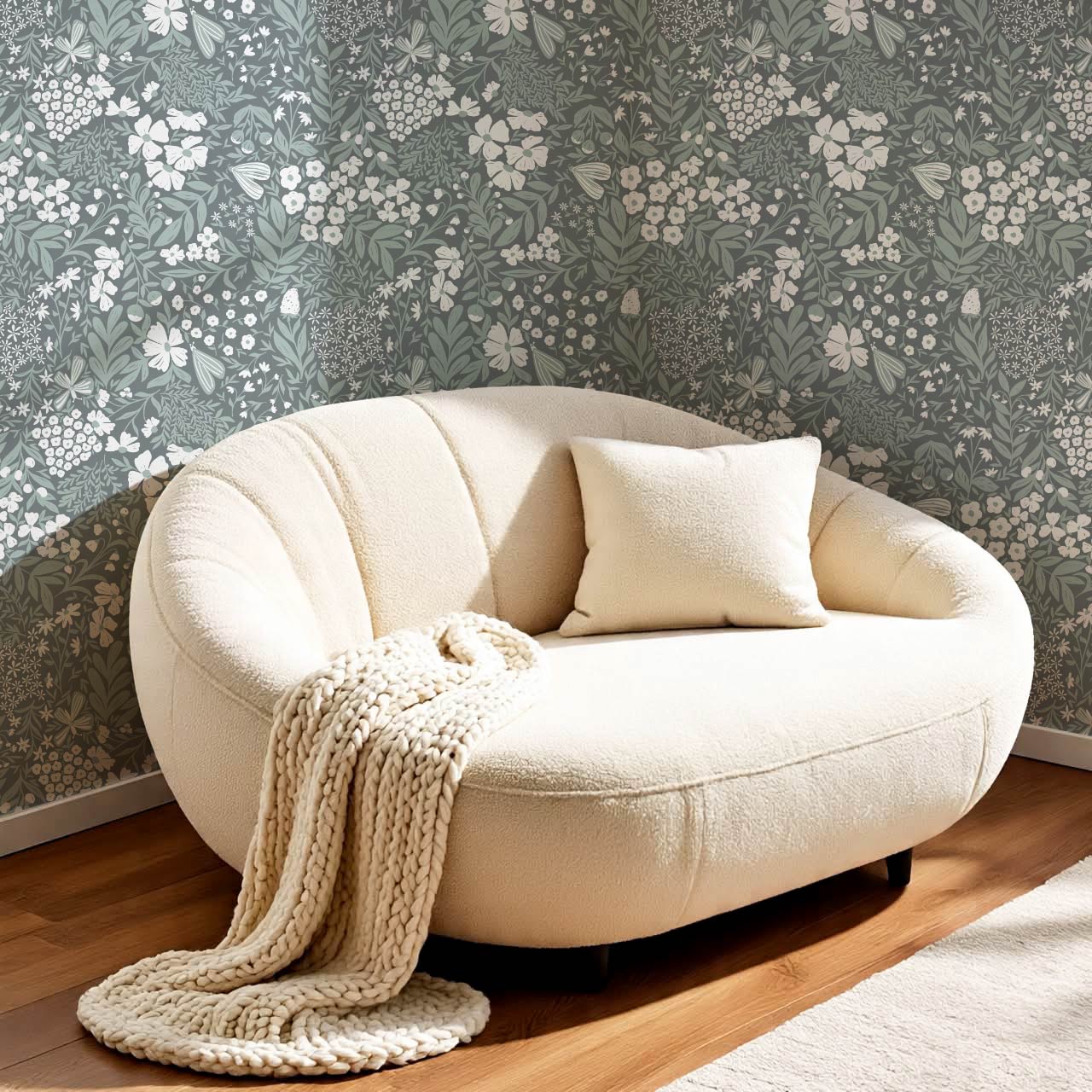 Savannah Garden Grove Slate Teal Wallpaper