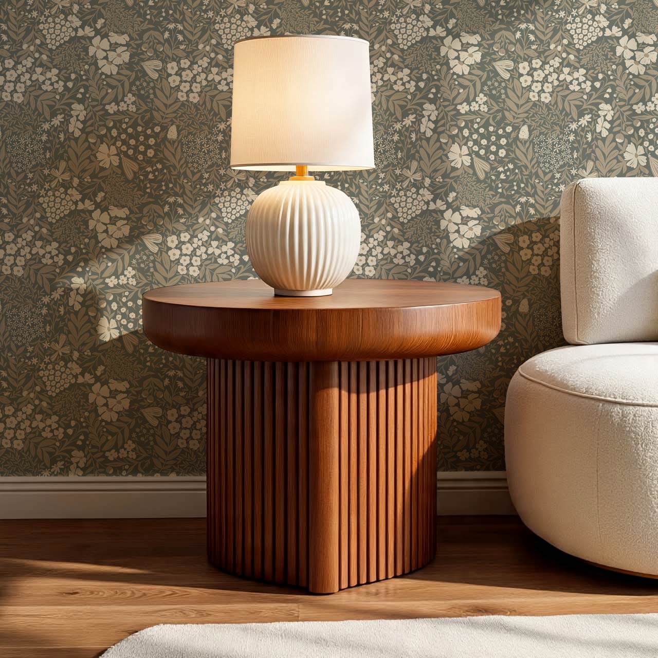 Savannah Garden Grove Floral Olive Wallpaper