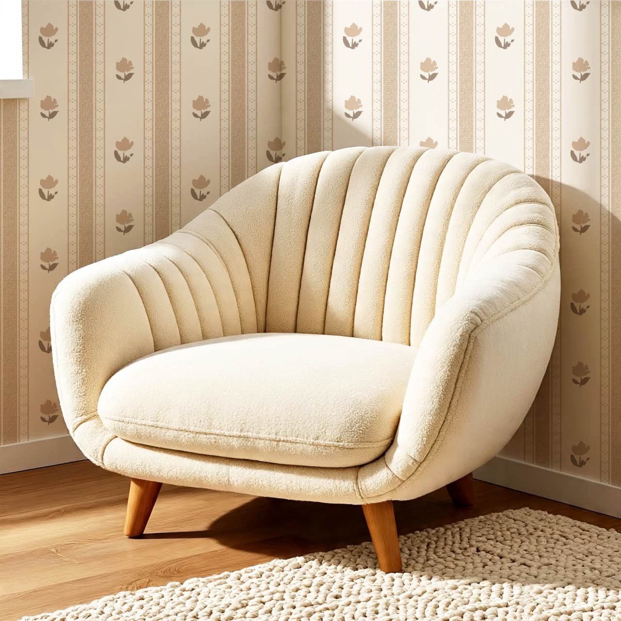 Sawyer Blooming Stripes Fawn Wallpaper