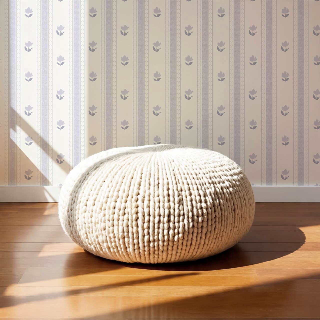 Sawyer Blooming Stripes Lilac Wallpaper