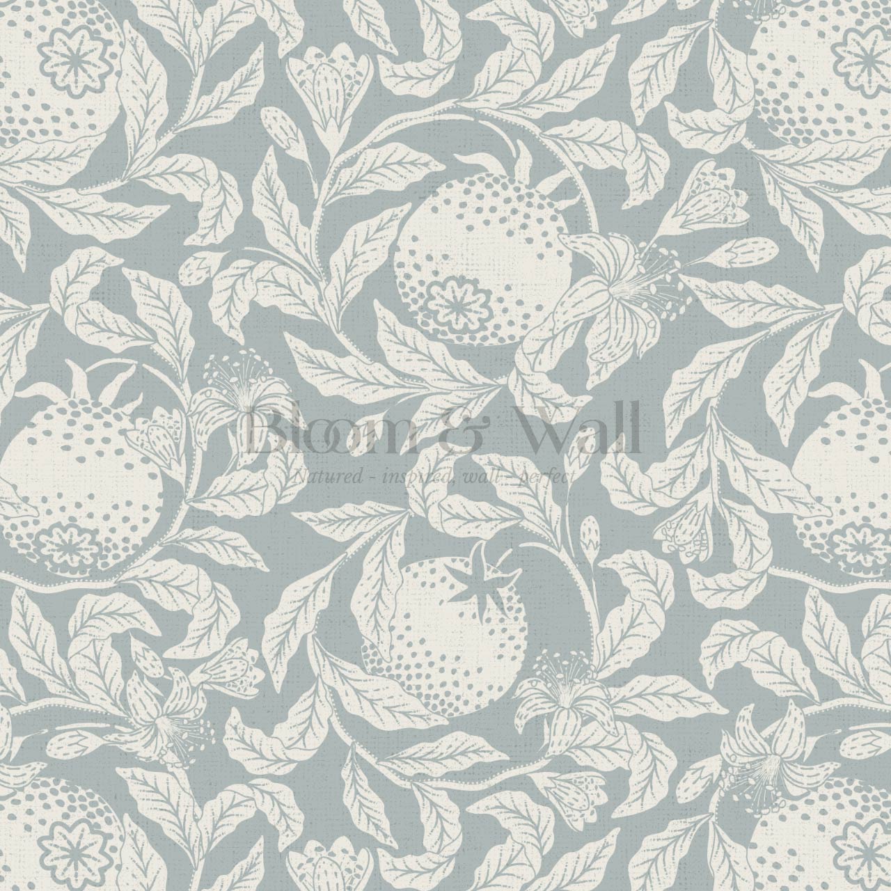 Sela Vintage Grapefruit Sea Glass Ivory Wallpaper