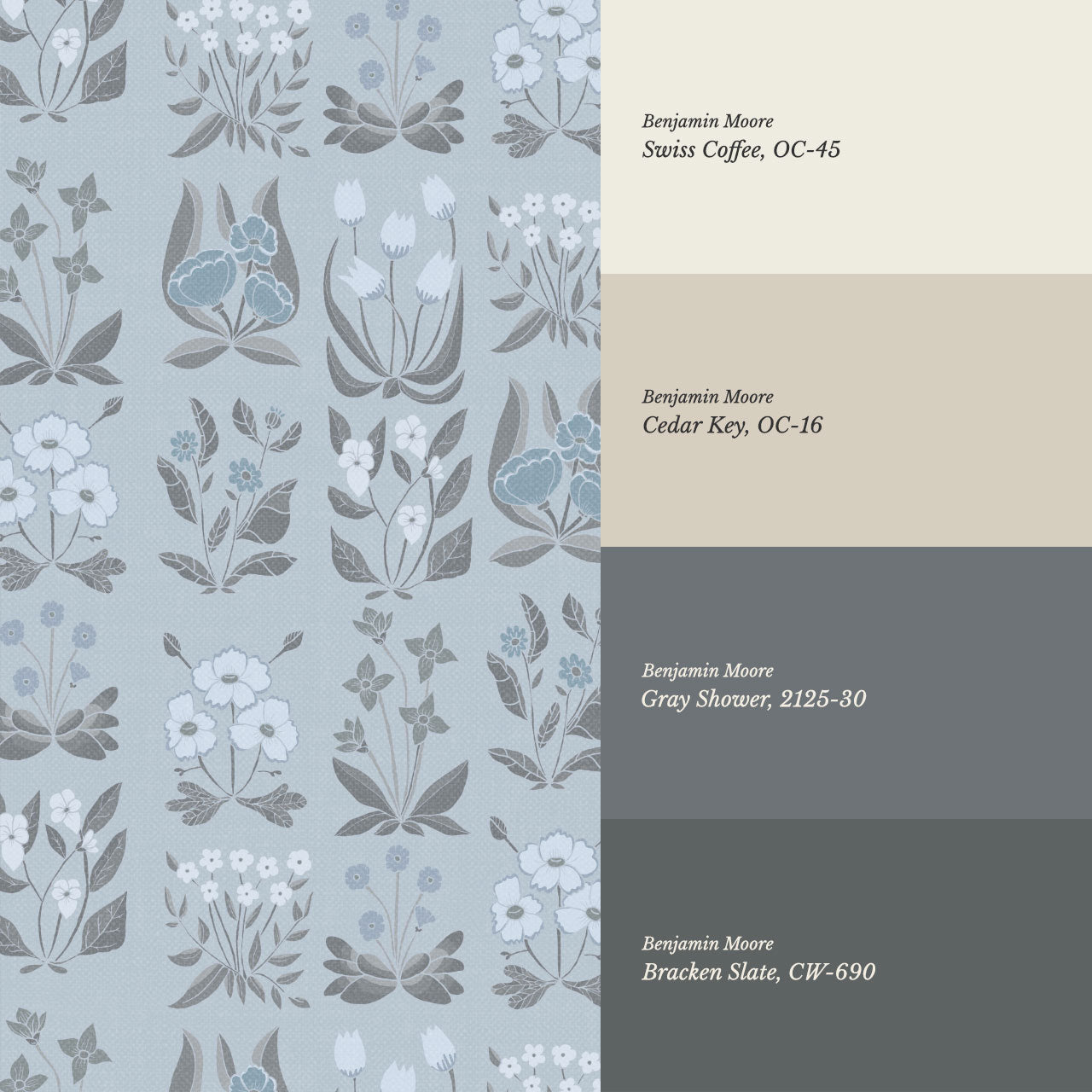 Selena Millefleur in Columns Blue Mist Wallpaper