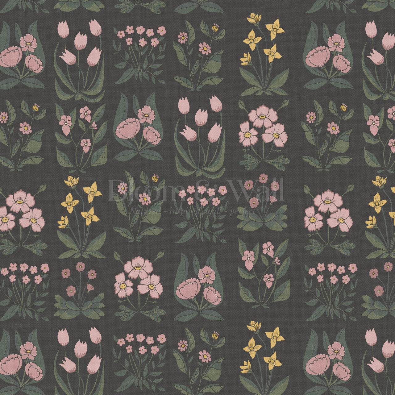 Selena Millefleur in Columns Charcoal Wallpaper