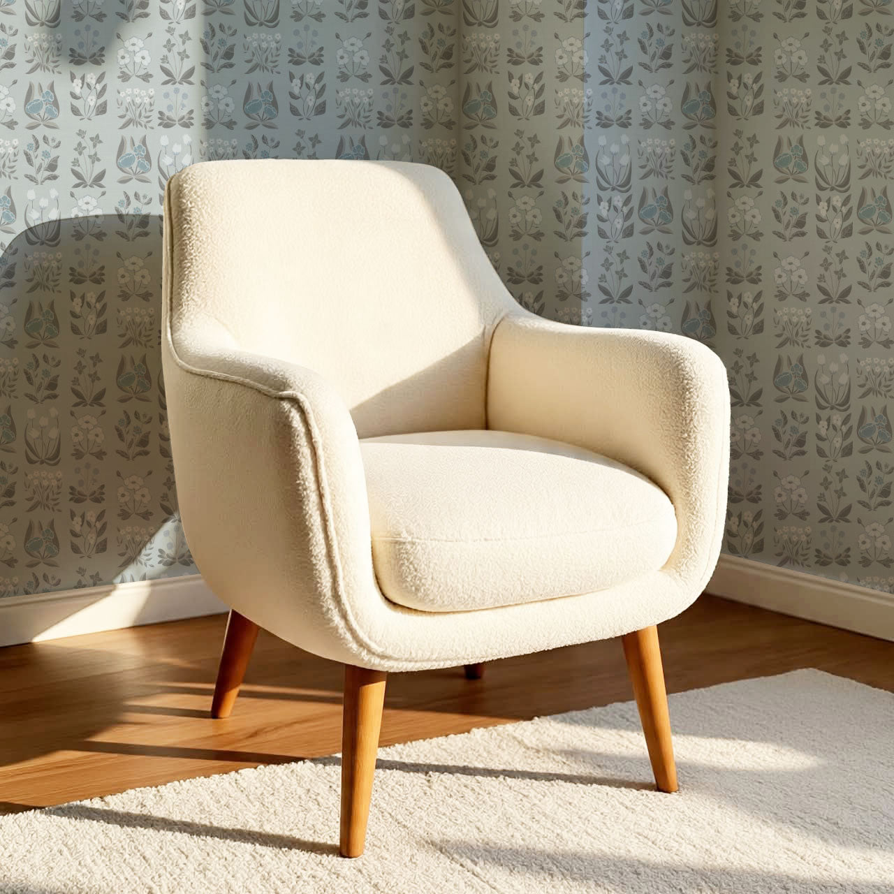 Selena Millefleur in Columns Blue Mist Wallpaper