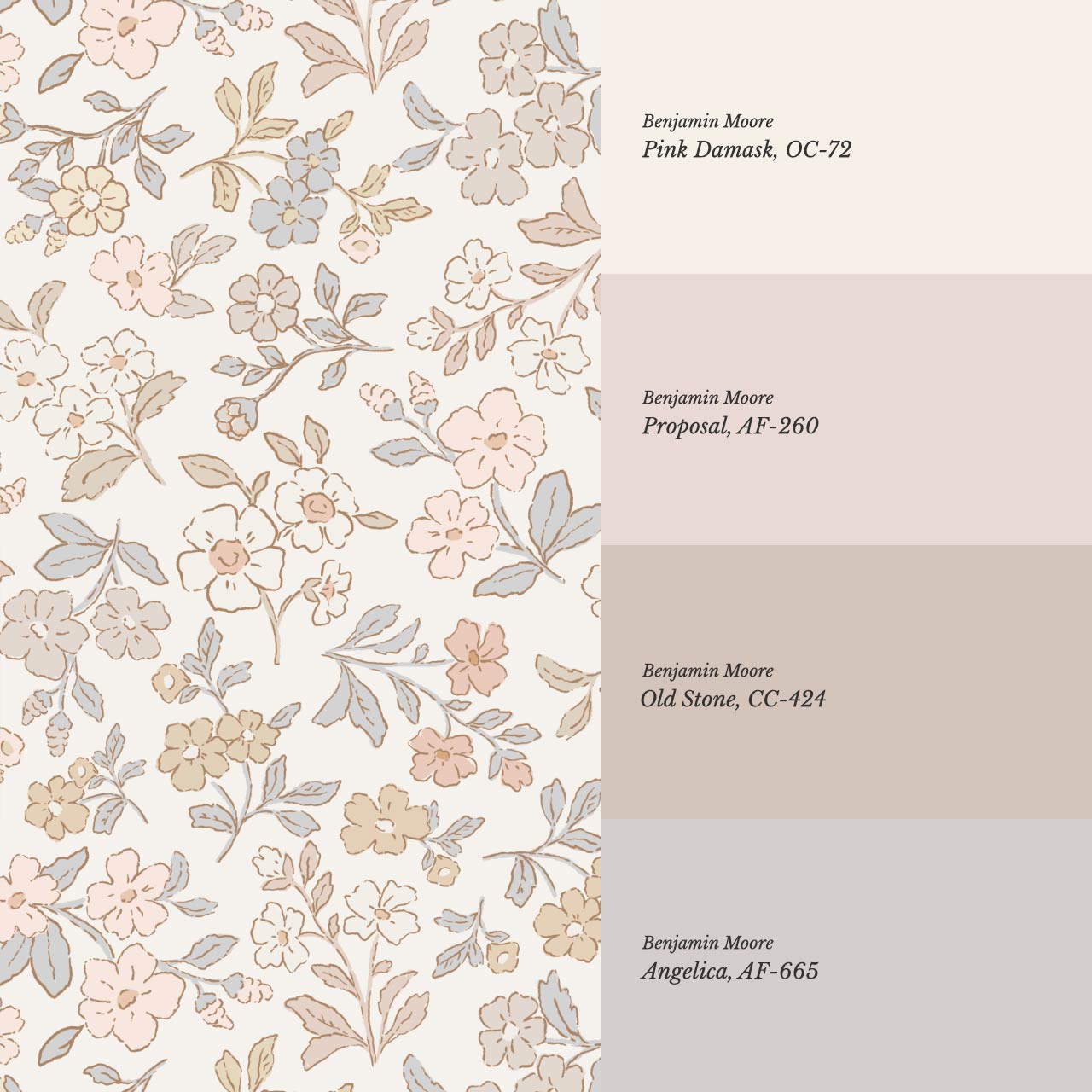 Serena Delicate Flowers Cream Wallpaper