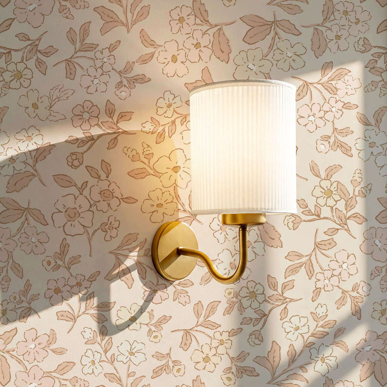 Serena Delicate Flowers Blush Wallpaper