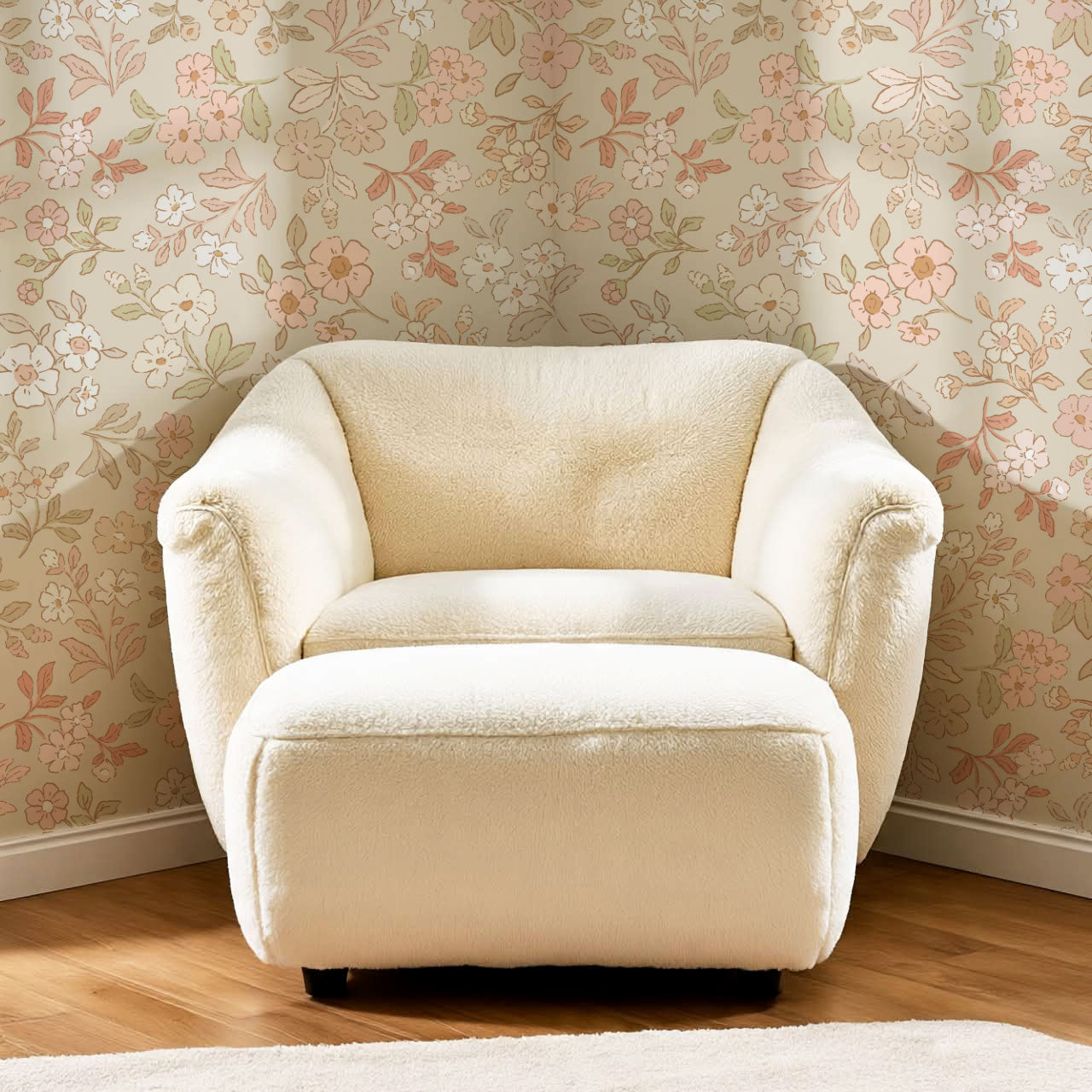 Serena Delicate Flowers Beige Wallpaper