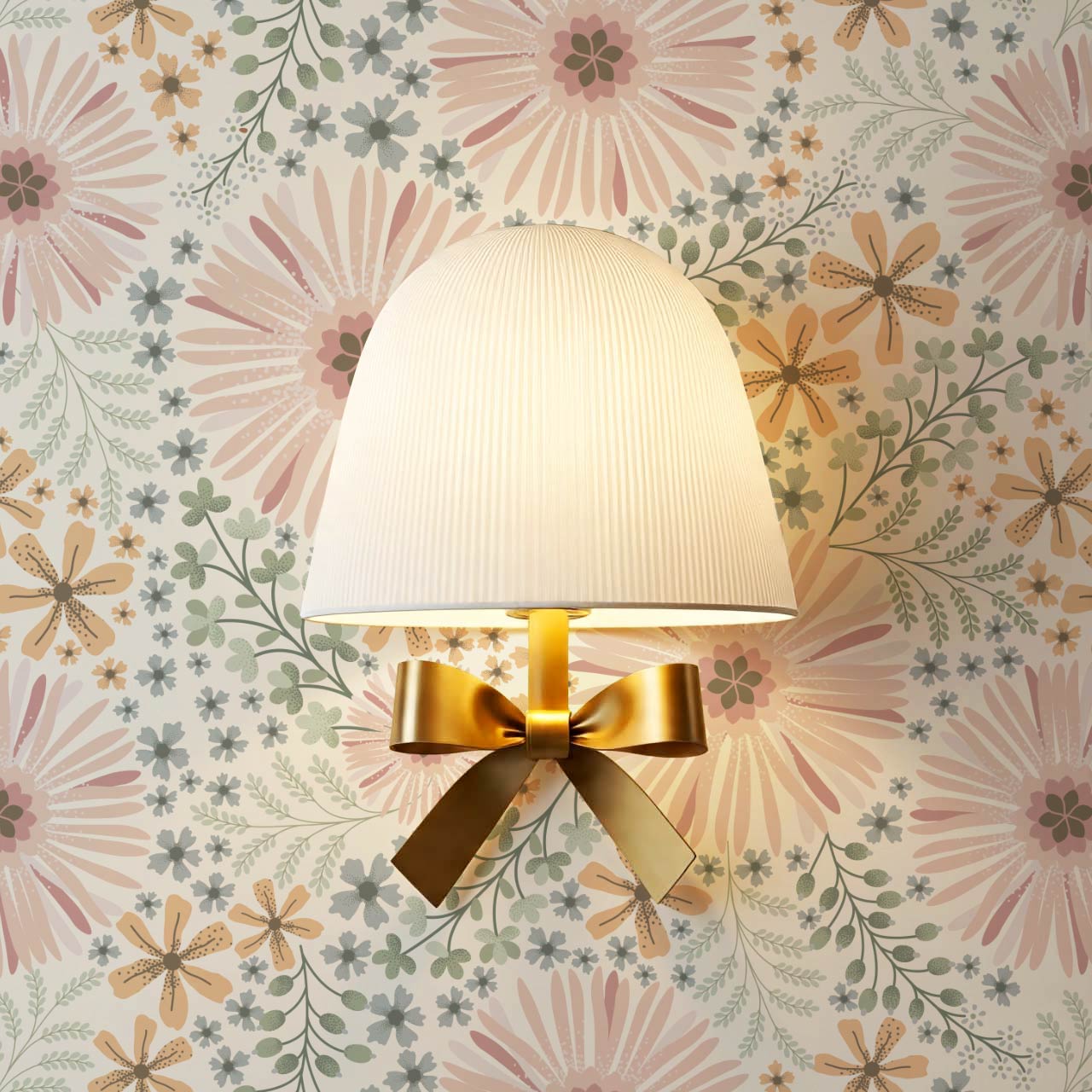 Serena Garden Flowers Pastel Sea Glass Wallpaper