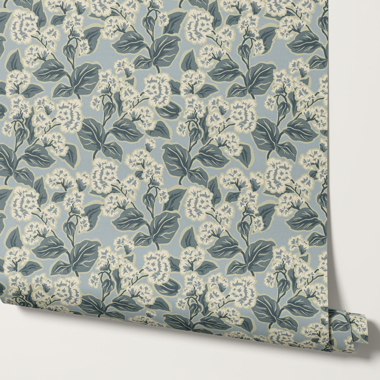 Shelby Retro Florals Moody Sky Wallpaper