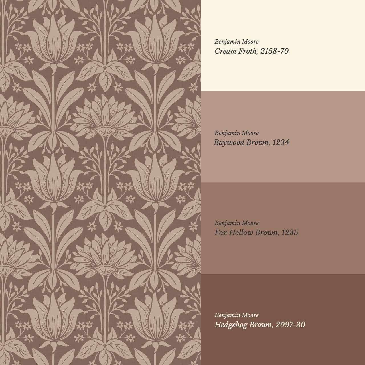 Shiloh Tulip Damask Warm Clay Wallpaper