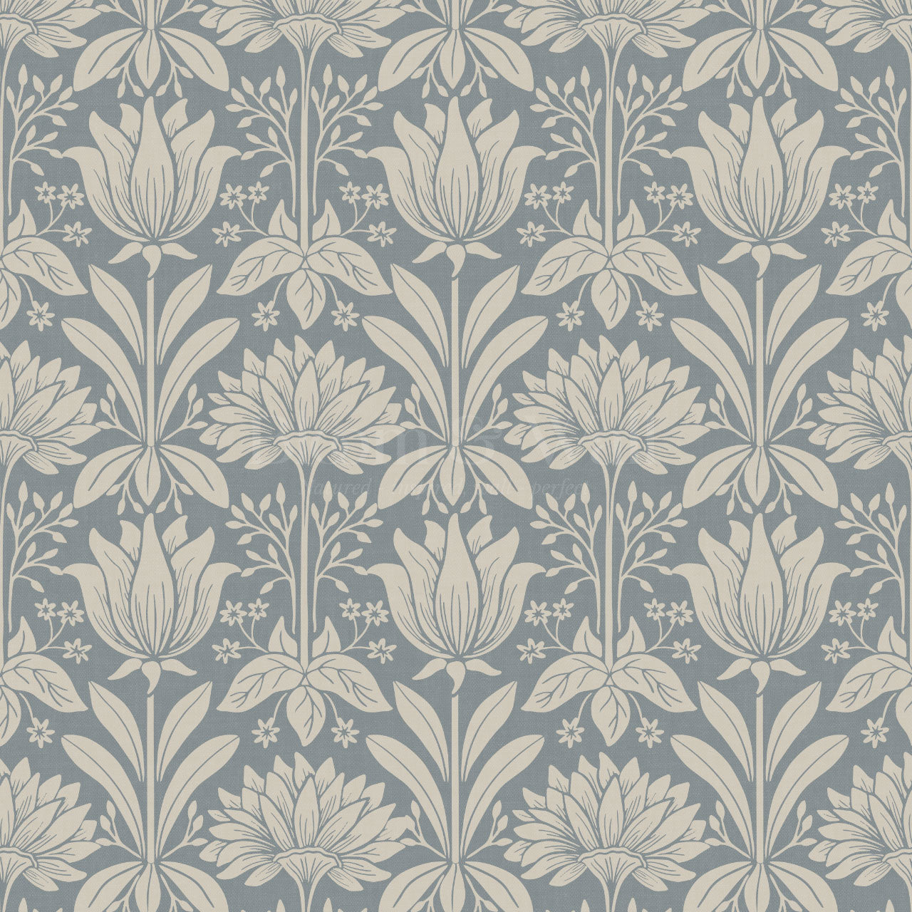 Shiloh Tulip Damask Dove Wallpaper