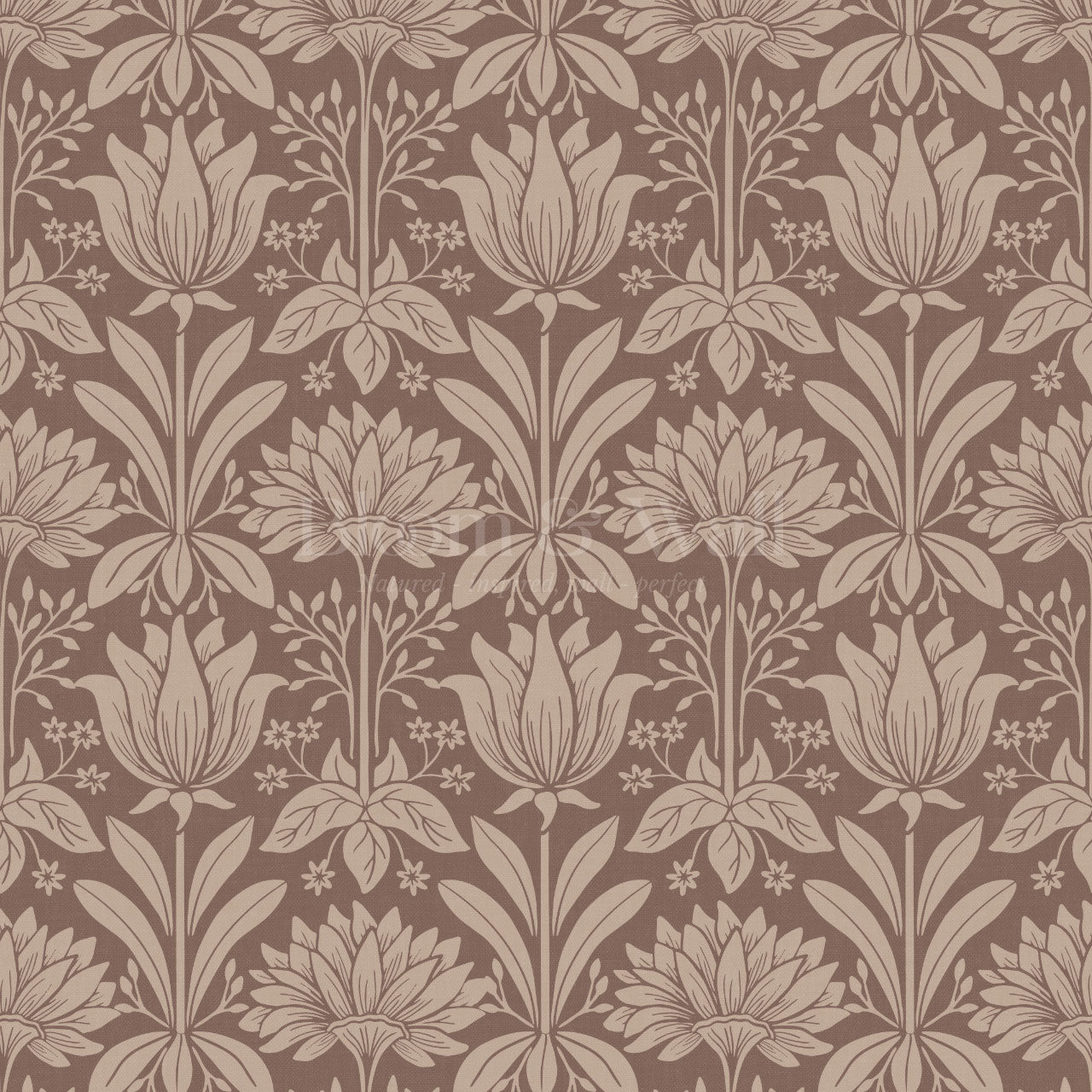 Shiloh Tulip Damask Warm Clay Wallpaper