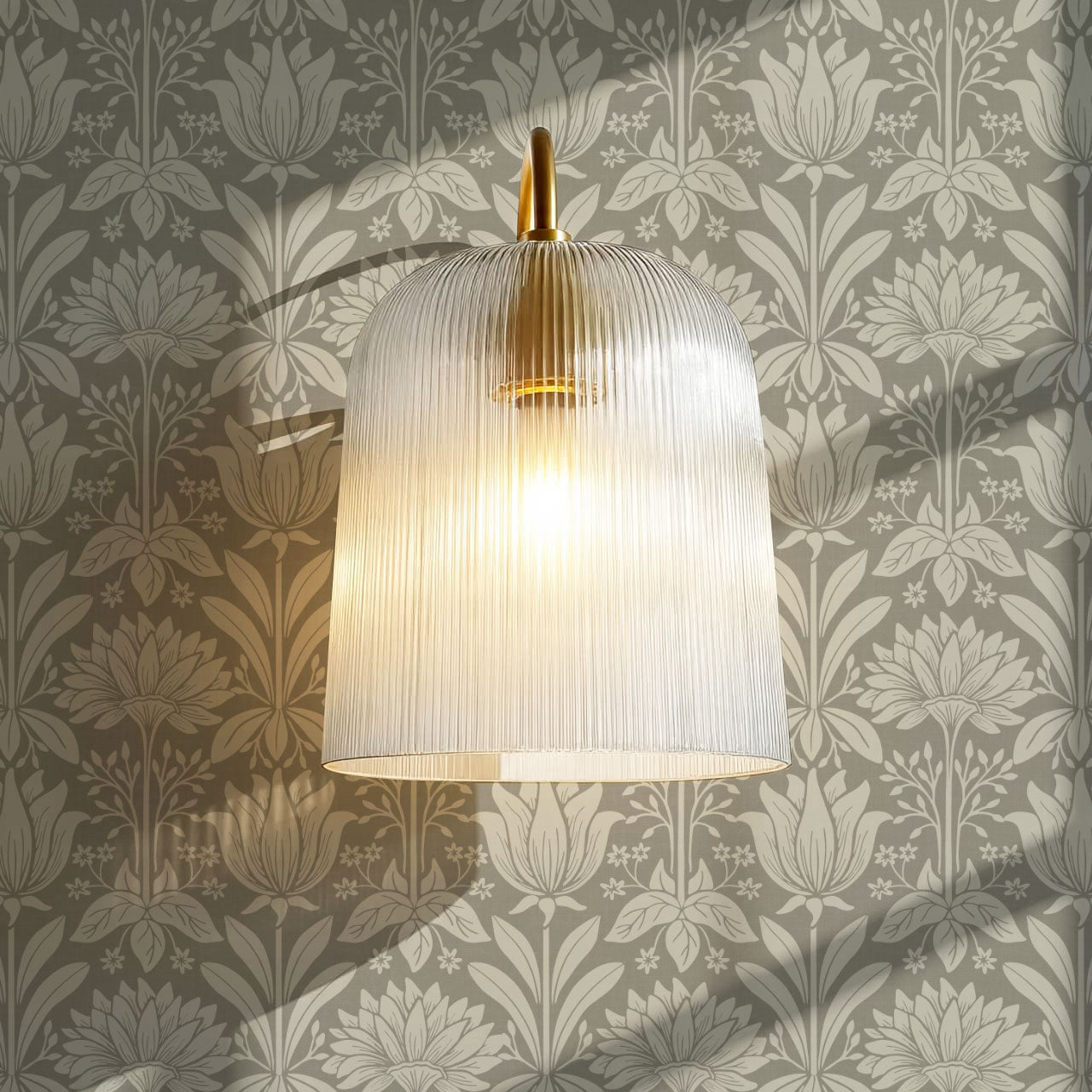 Shiloh Tulip Damask Stone Wallpaper